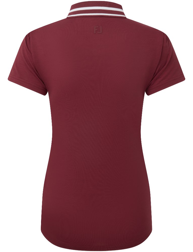 FootJoy Loop Button Damen Polo, Cranberry/Weiß