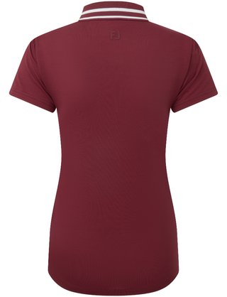 FootJoy Loop Button Damen Polo, Cranberry/Weiß