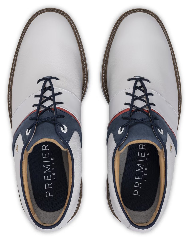 FootJoy Premiere Series - Packard Herren Golfschuhe, weiß/blau/nantucket red