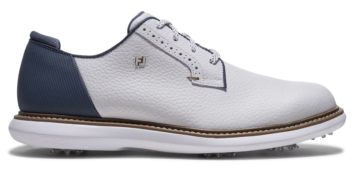 FootJoy FJ Traditions Blucher Herren Golfschuhe, weiß/blau/tan