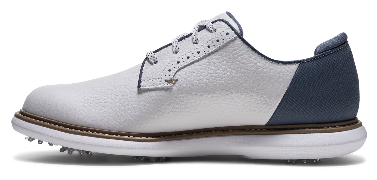 FootJoy FJ Traditions Blucher Herren Golfschuhe, weiß/blau/tan