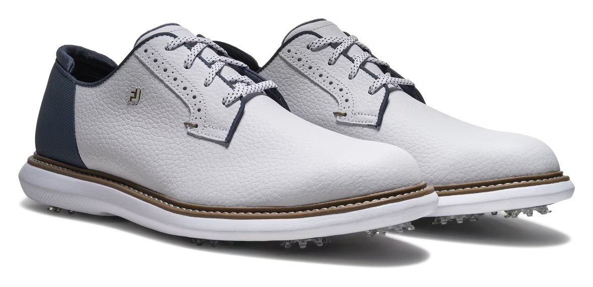 FootJoy FJ Traditions Blucher Herren Golfschuhe, weiß/blau/tan