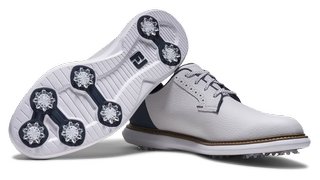 FootJoy FJ Traditions Blucher Herren Golfschuhe, weiß/blau/tan