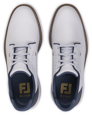 FootJoy FJ Traditions Blucher Herren Golfschuhe, weiß/blau/tan