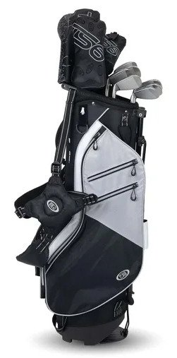U.S. Kids Golf TS6-57 (145cm) 10-Club Junior Golfset, Graphit, stand bag, schwarz/grau/weiß
