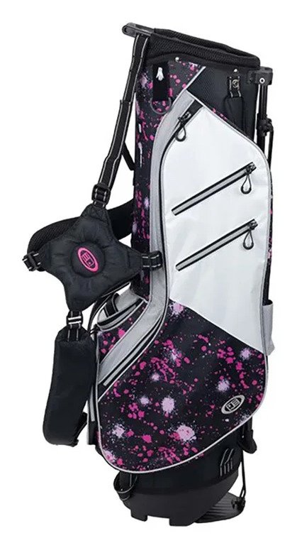 U.S. Kids Golf TS6-57 (145cm) Junior Stand Bag, Pink Paint Splatter