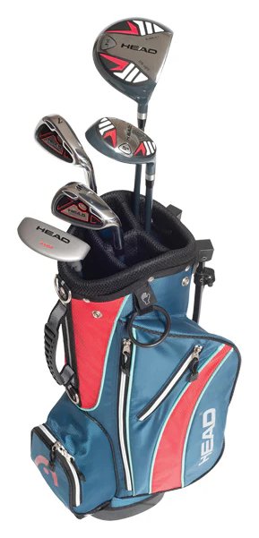 HEAD 5PC Junior Golfset, Graphit, +Standbag, rot/blau