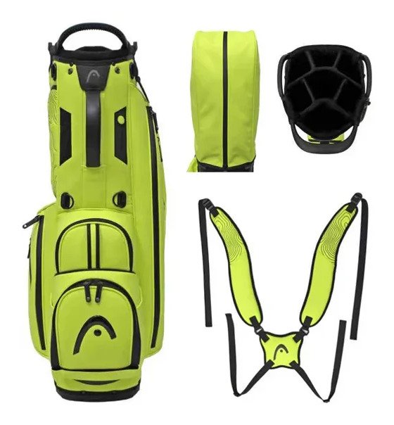 Head Golf PU Leather Premium Logo Standbag, volt yellow/green