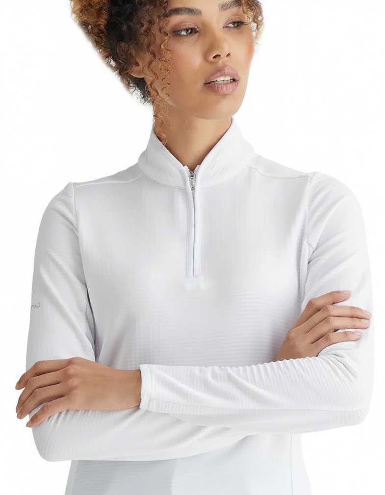 PING Abigale Performance Fleece Damen Sweatshirt, weiß