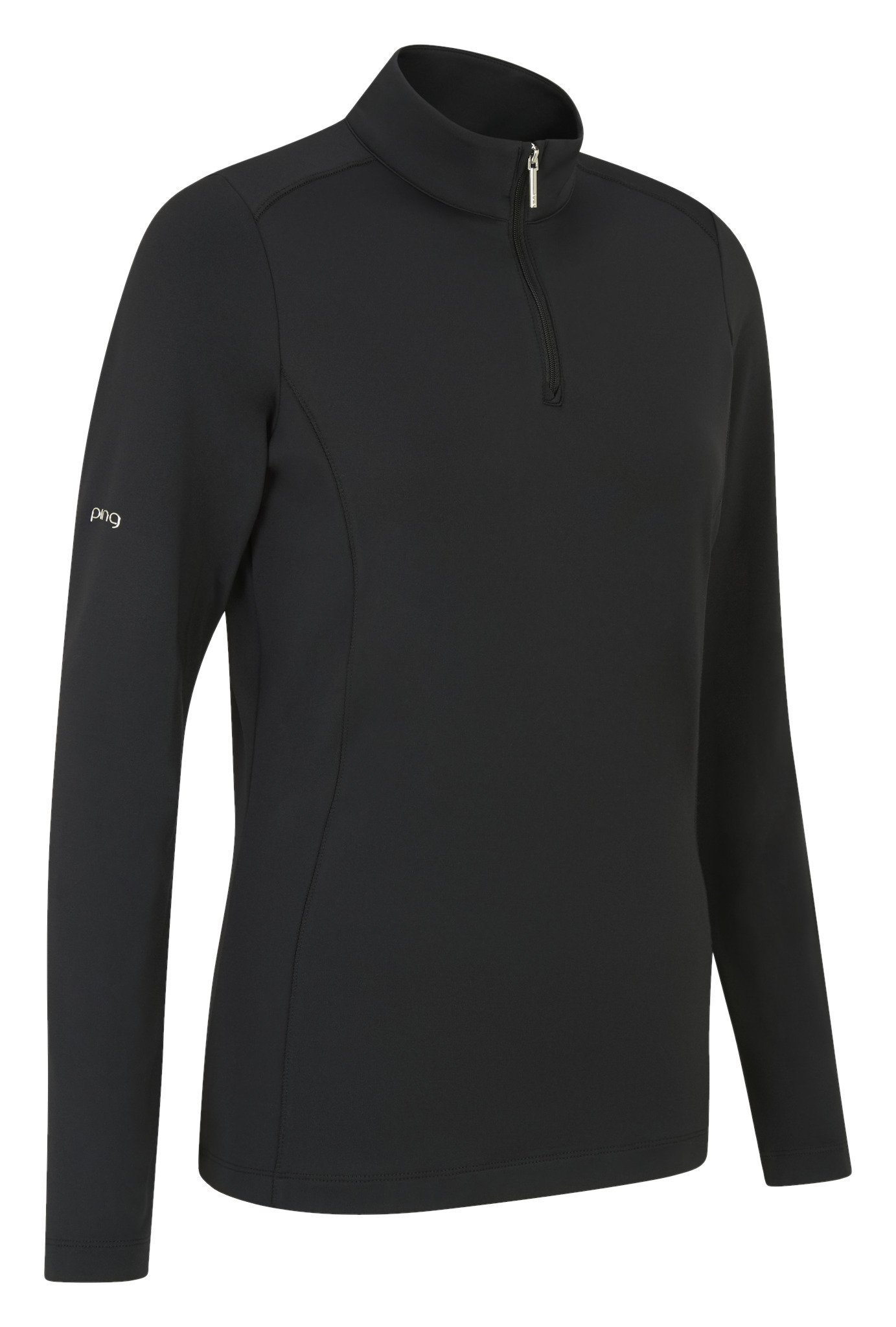 PING Aveline Half Zip Damen Langarm-Shirt, schwarz
