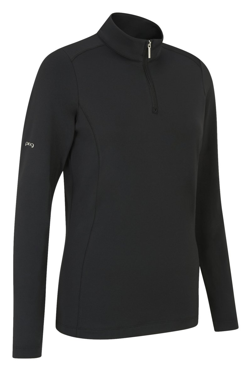PING Aveline Half Zip Damen Langarm-Shirt, schwarz