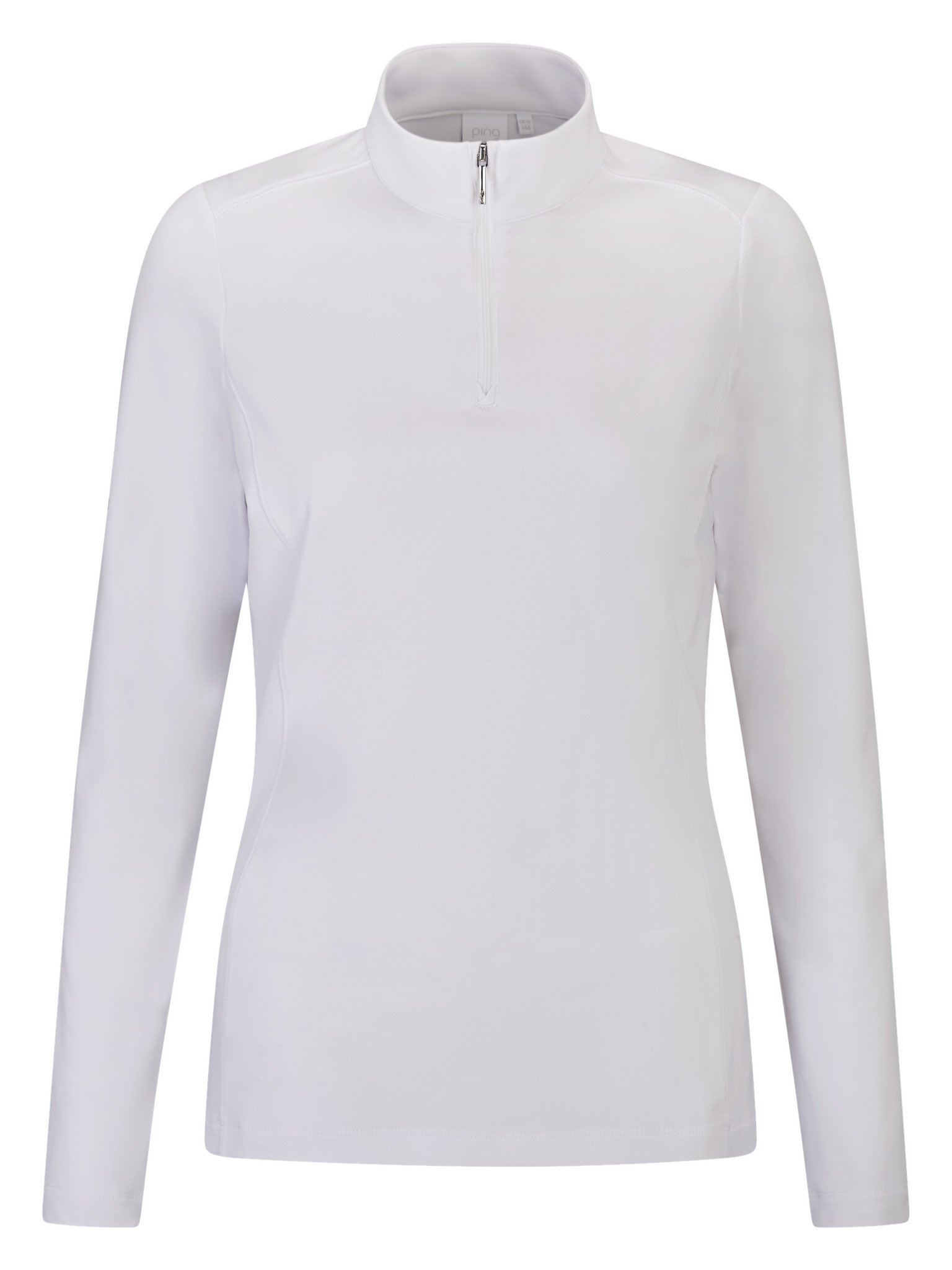PING Aveline Half Zip Damen Langarm-Shirt, weiß