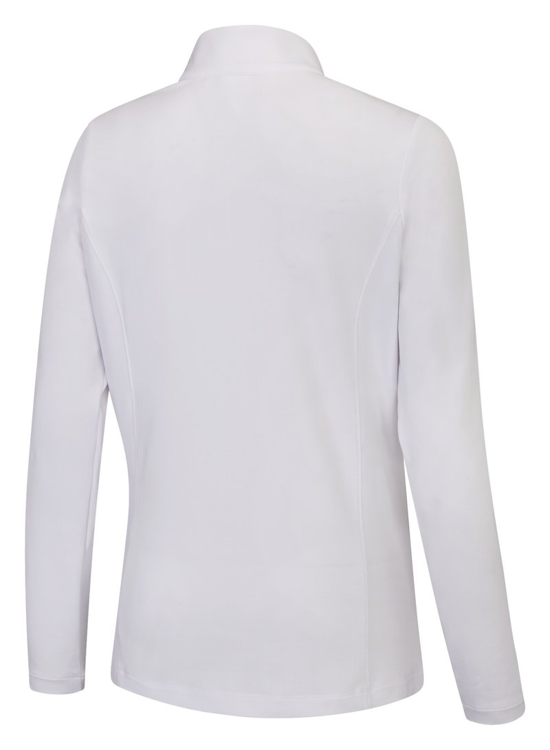 PING Aveline Half Zip Damen Langarm-Shirt, weiß