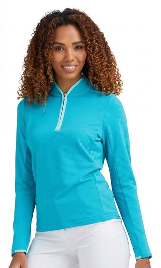 PING Abigale Performance Fleece Damen Sweatshirt, Türkis