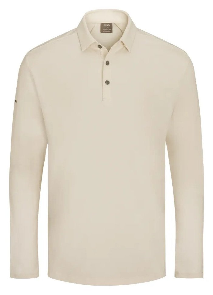 PING Demitri Longsleeve Herren Polo, Egret