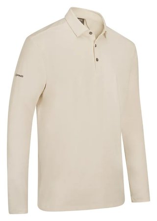 PING Demitri Longsleeve Herren Polo, Egret