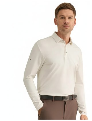 PING Demitri Longsleeve Herren Polo, Egret
