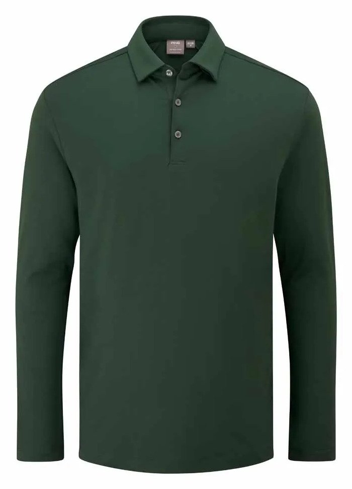 PING Demitri Longsleeve Herren Polo, gorse green