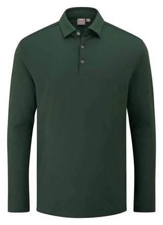 PING Demitri Longsleeve Herren Polo, gorse green