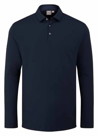 PING Demitri Longsleeve Herren Polo, Navy
