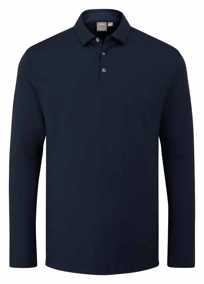 PING Demitri Longsleeve Herren Polo, Navy