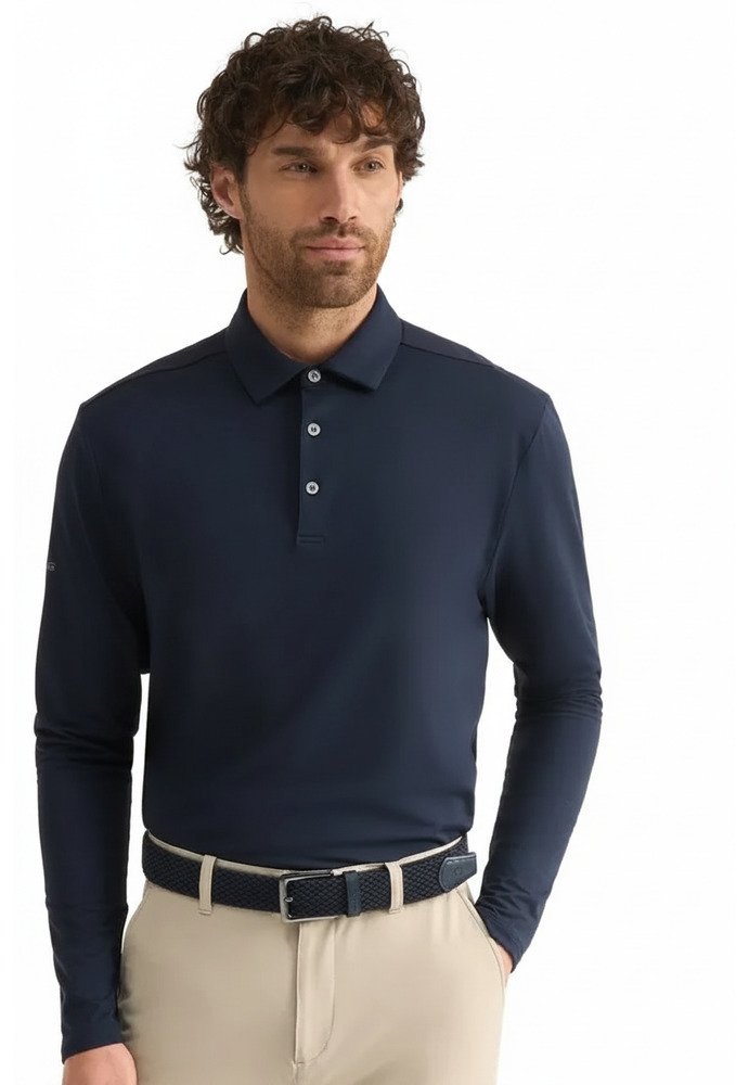 PING Demitri Longsleeve Herren Polo, Navy