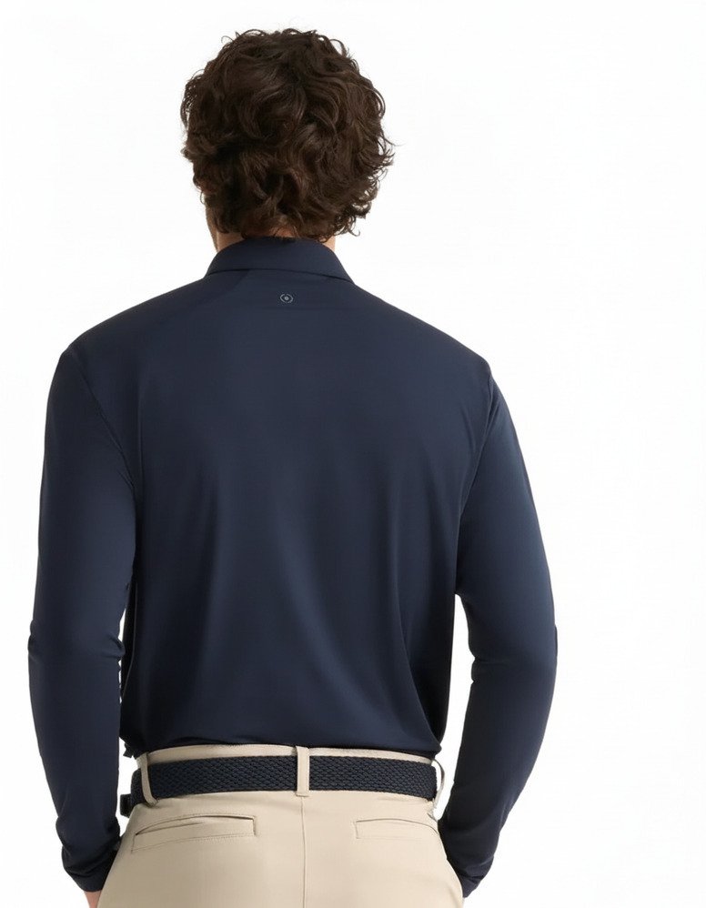 PING Demitri Longsleeve Herren Polo, Navy
