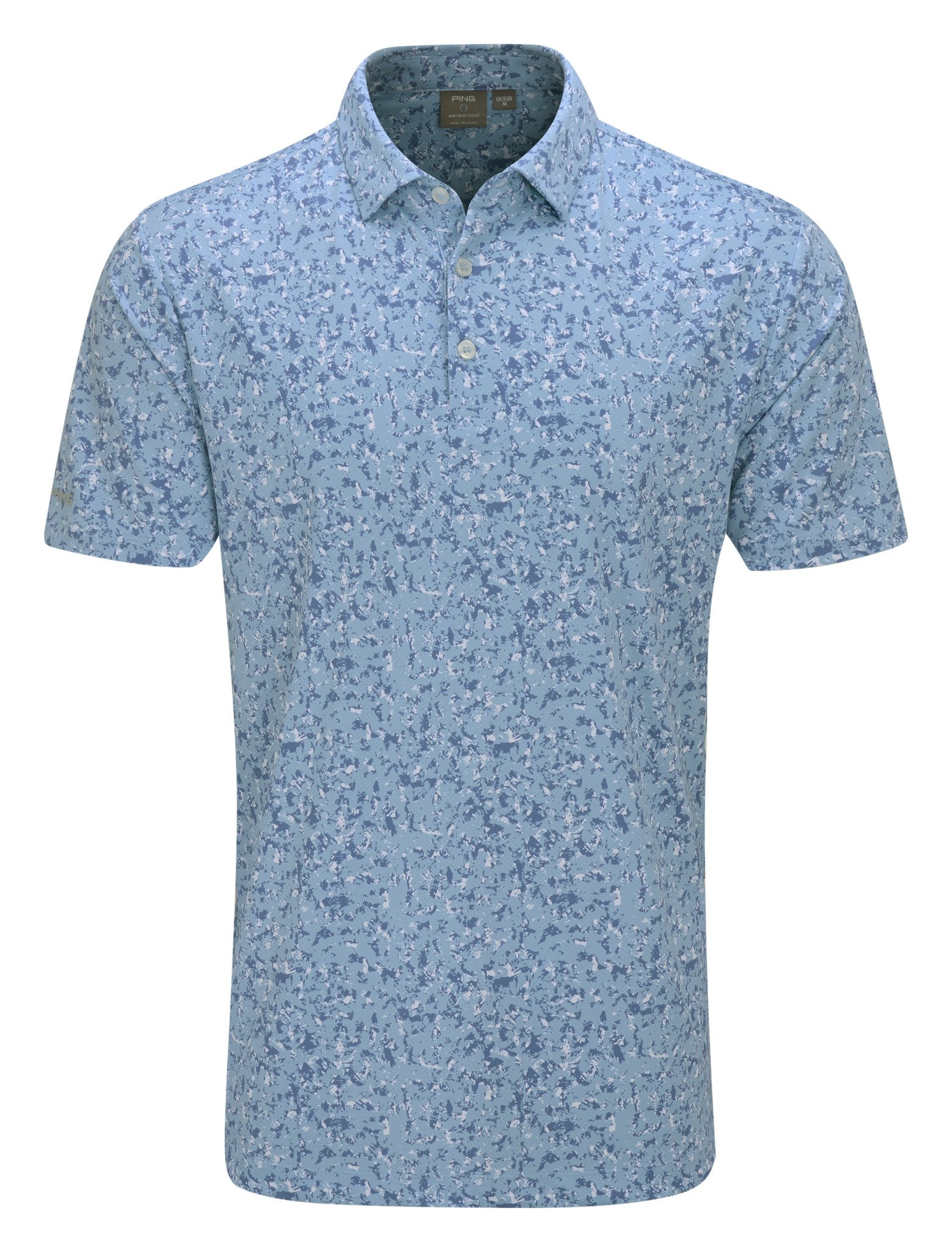 PING Gilmore Herren Polo, dusty blue multi
