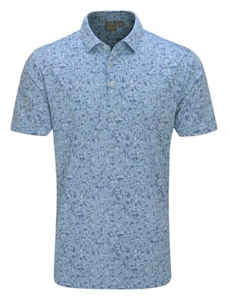 PING Gilmore Herren Polo, dusty blue multi
