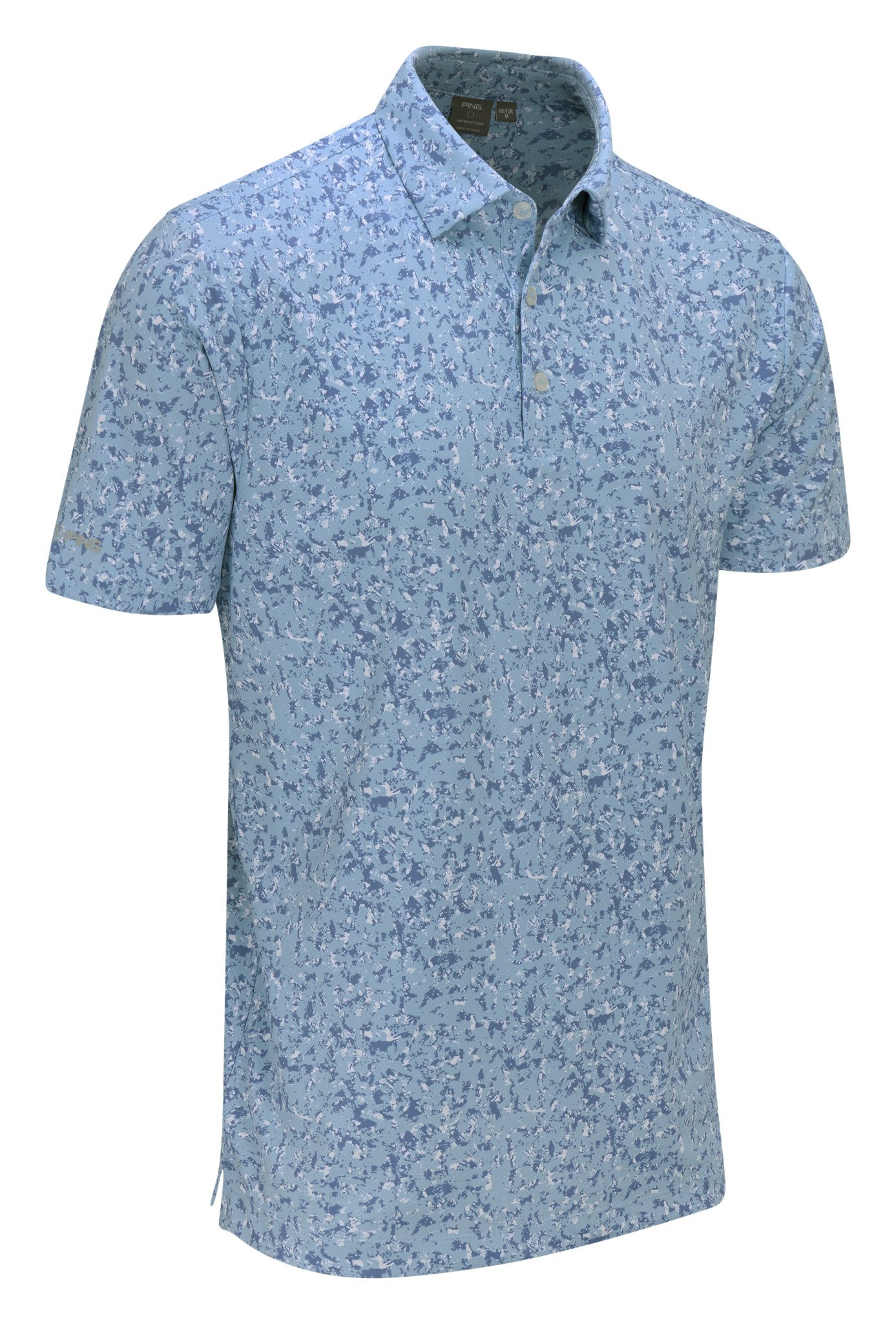 PING Gilmore Herren Polo, dusty blue multi