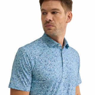 PING Gilmore Herren Polo, dusty blue multi