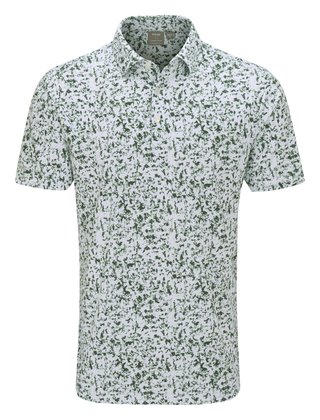PING Gilmore Herren Polo, white/gorse green multi
