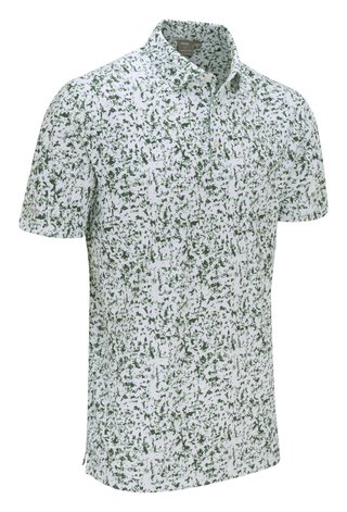 PING Gilmore Herren Polo, white/gorse green multi