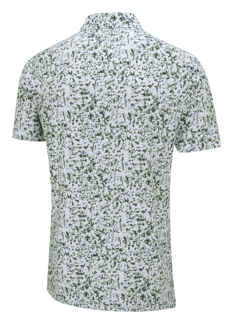 PING Gilmore Herren Polo, white/gorse green multi