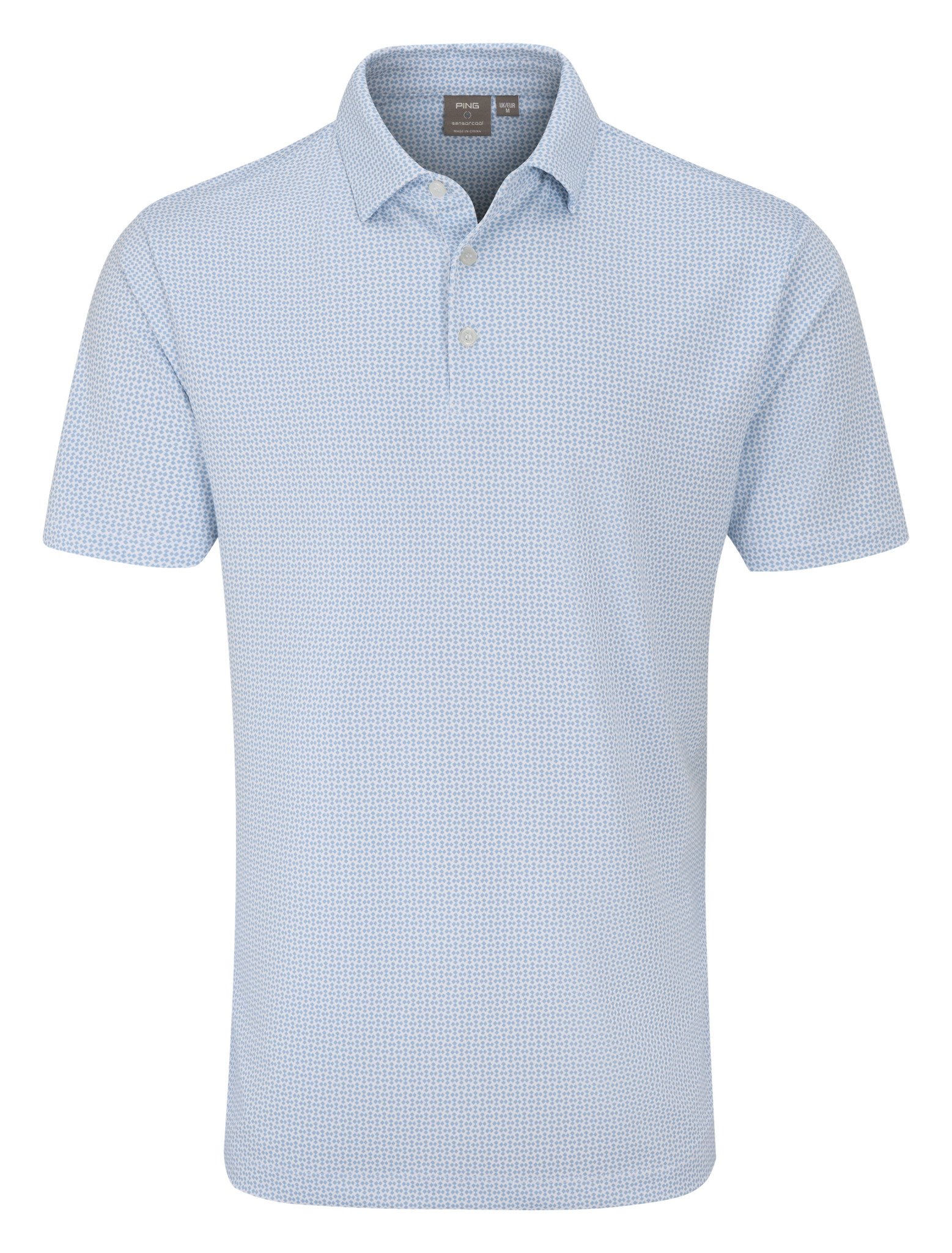 PING Gilmore Herren Polo, weiß/dusty blue