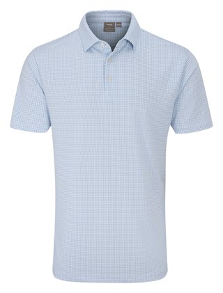 PING Gilmore Herren Polo, weiß/dusty blue