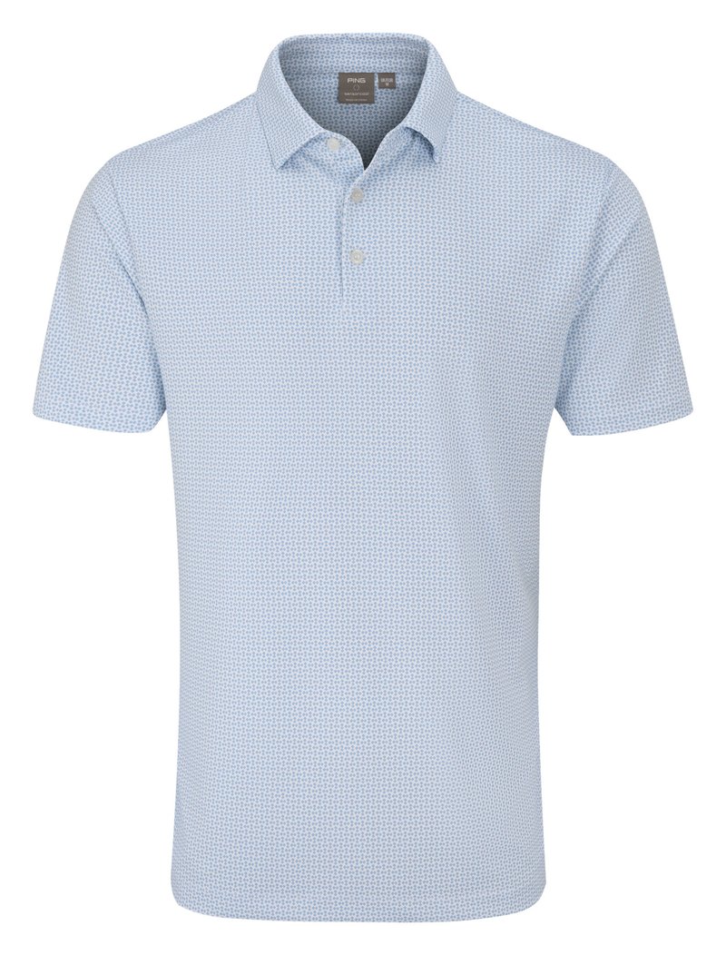 PING Gilmore Herren Polo, weiß/dusty blue