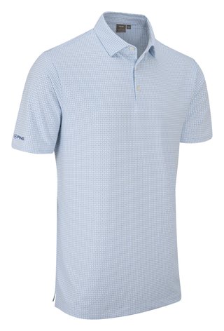 PING Gilmore Herren Polo, weiß/dusty blue