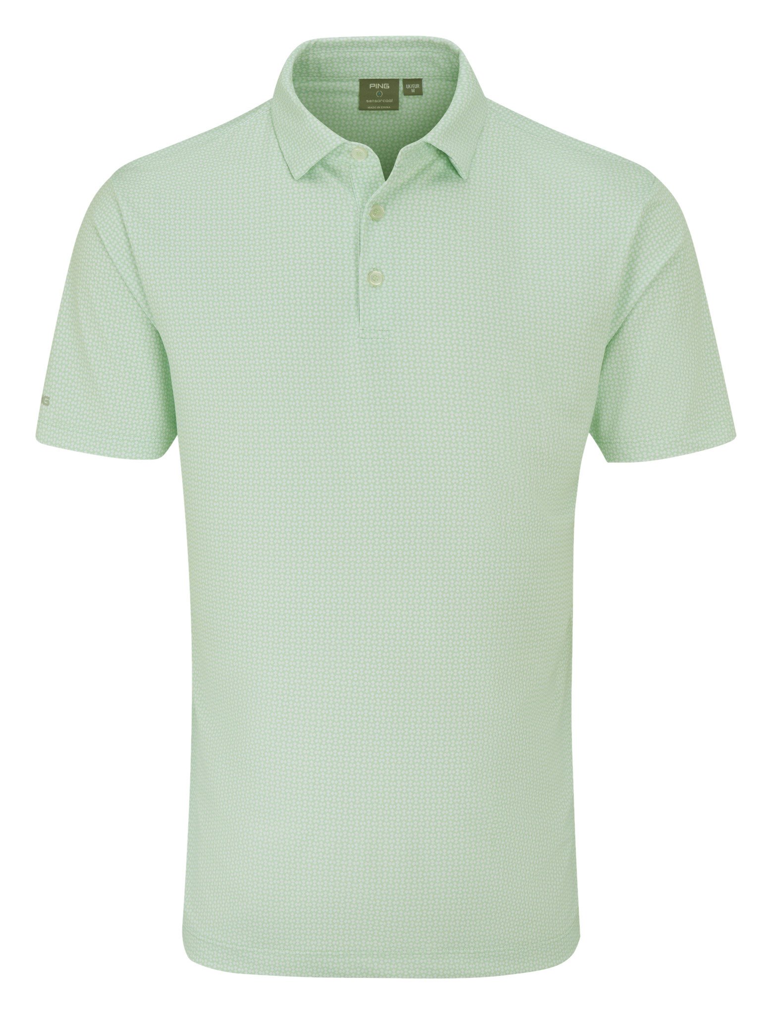PING Gilmore Herren Polo, Jade/Weiß