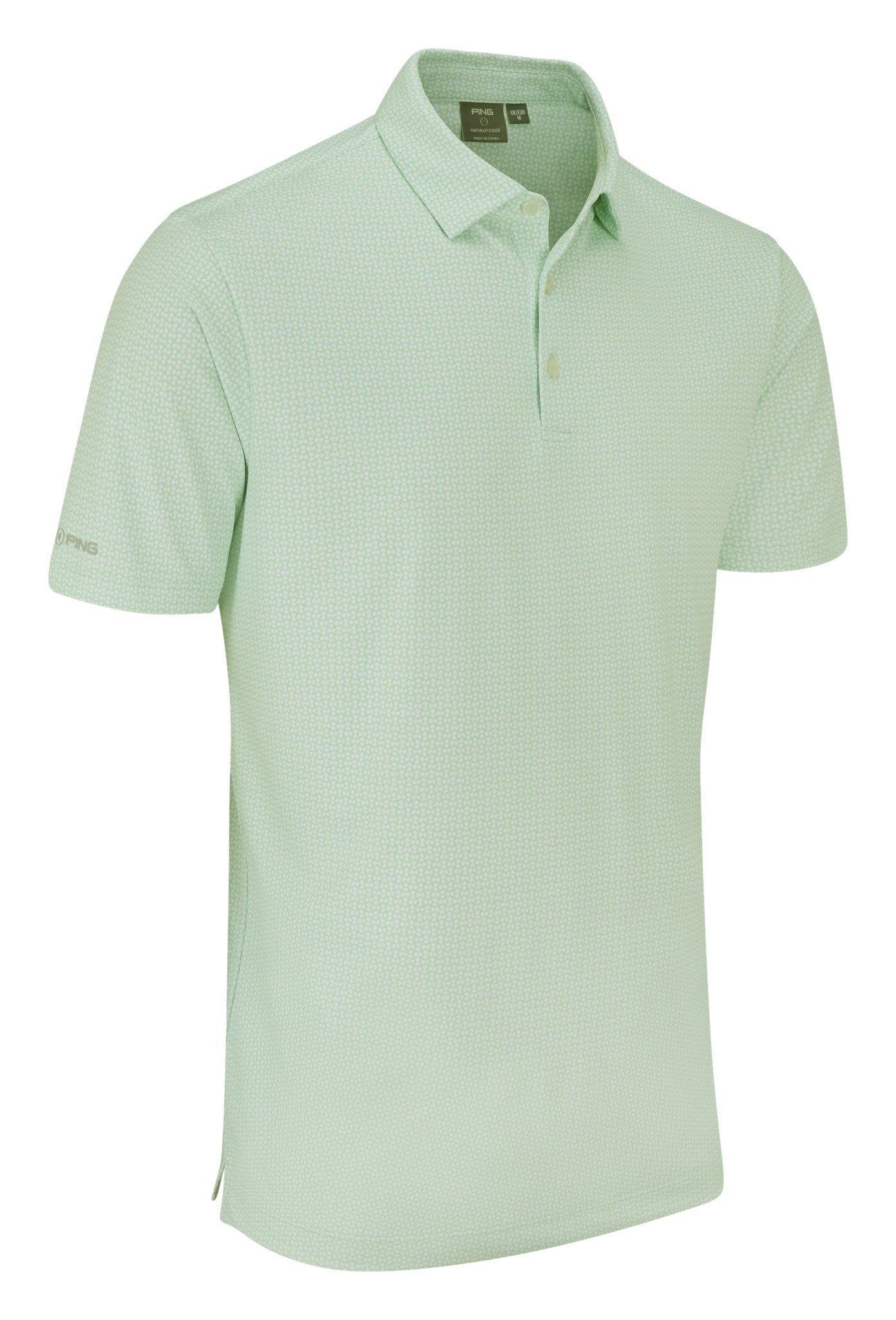 PING Gilmore Herren Polo, Jade/Weiß