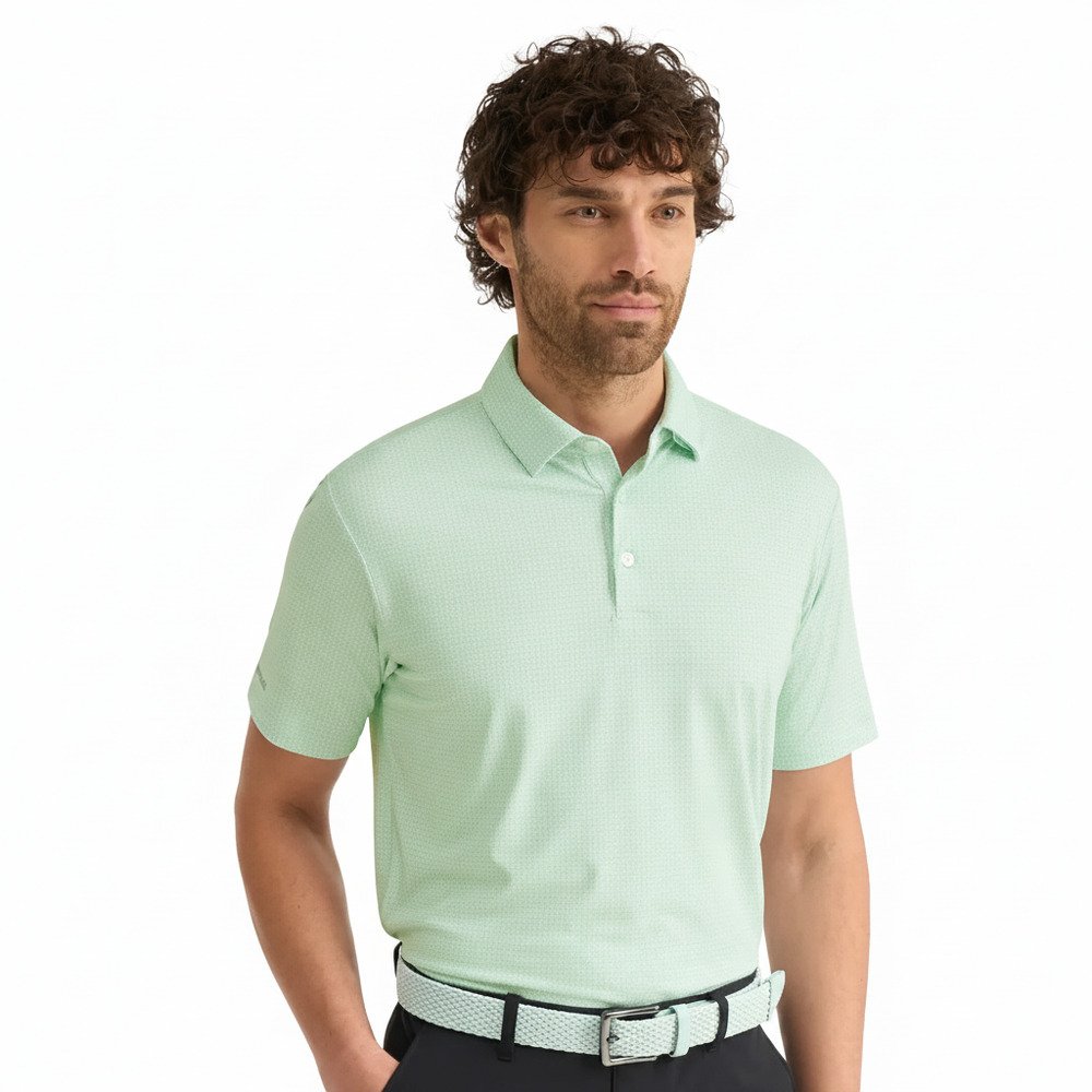 PING Gilmore Herren Polo, Jade/Weiß