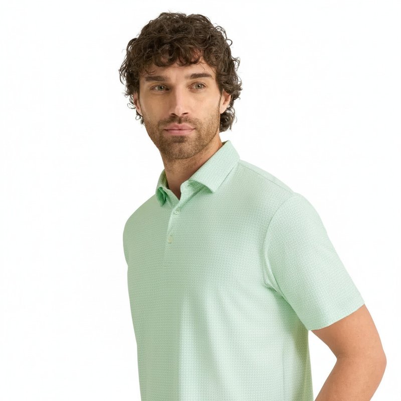PING Gilmore Herren Polo, Jade/Weiß