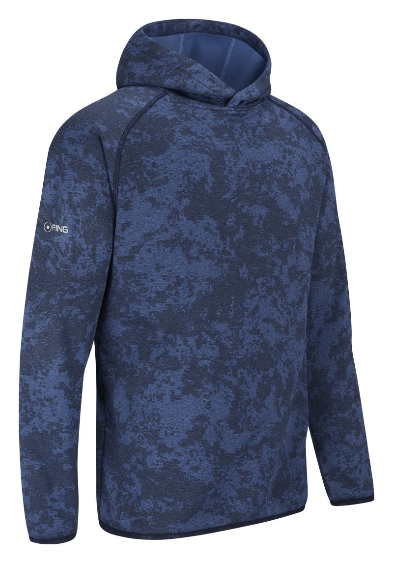 PING Saul Herren Hoodie Sweatshirt, Deep Sea Blue Camo