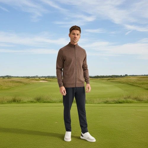 PING Gabriel Herren Sweatshirt, caffee marl