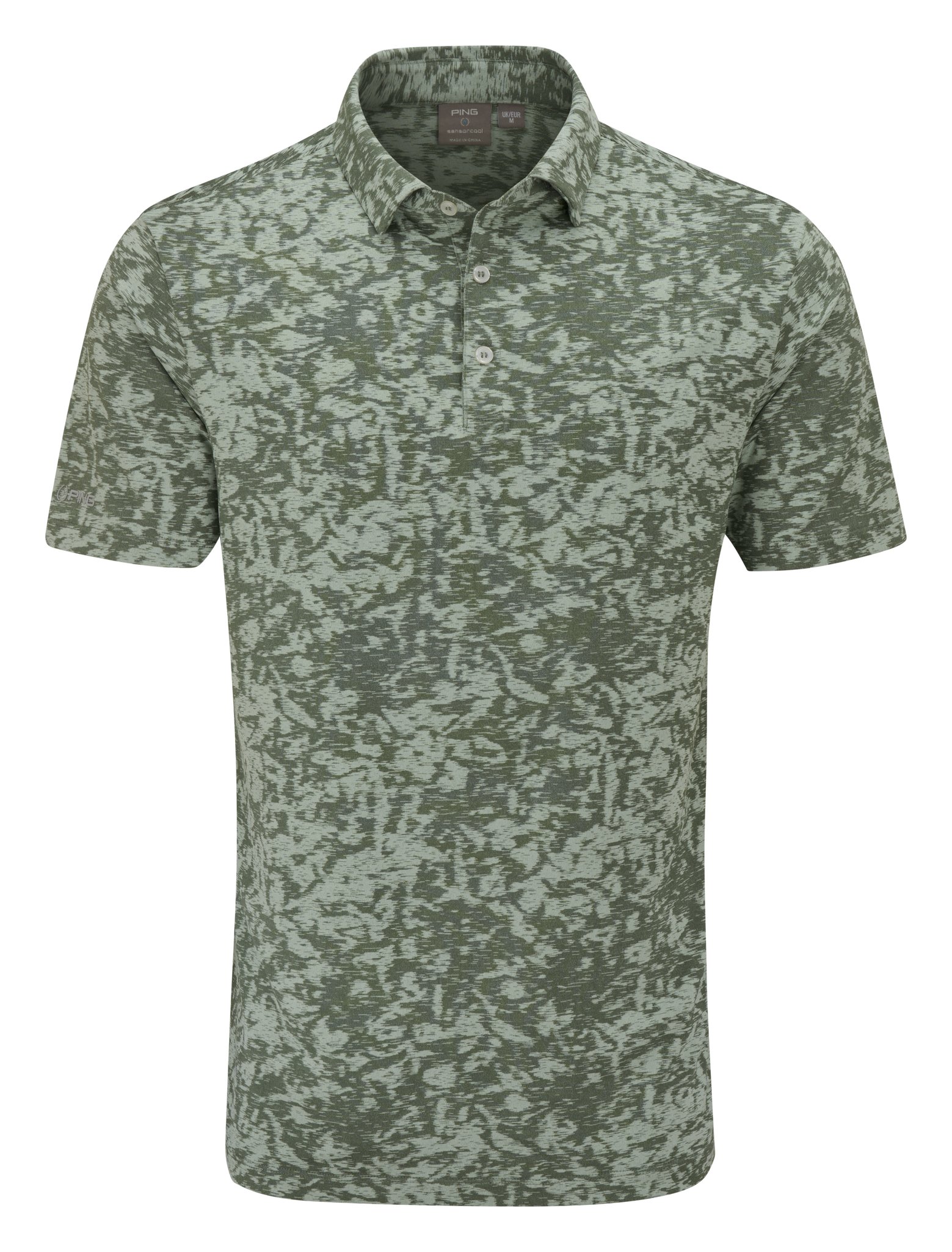 PING Marek Camo Jacquard Herren Polo, Jade Multi