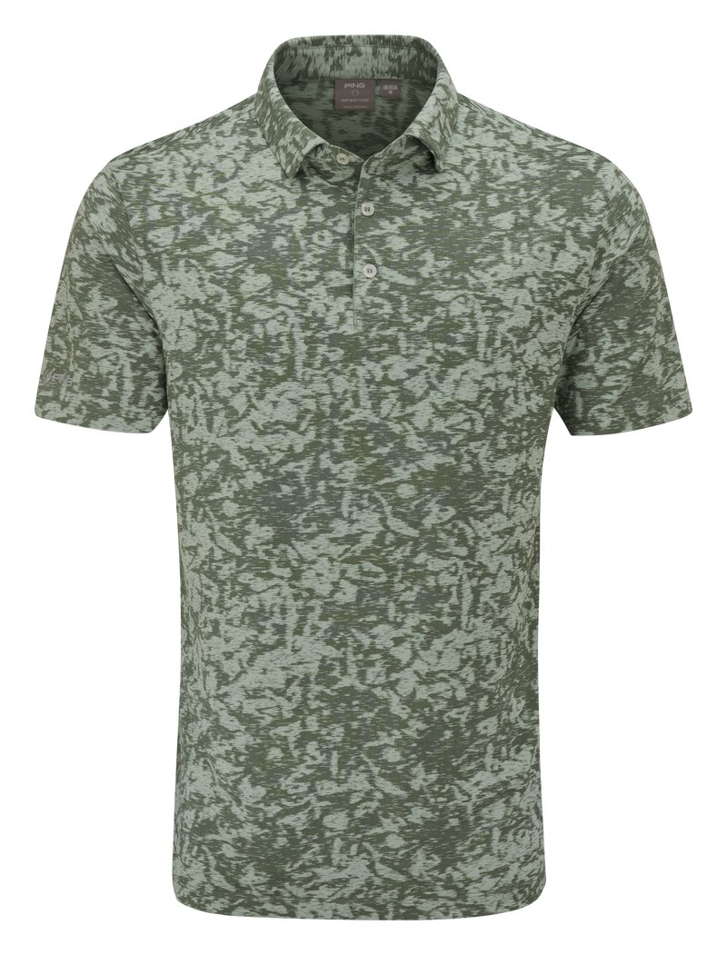 PING Marek Camo Jacquard Herren Polo, Jade Multi