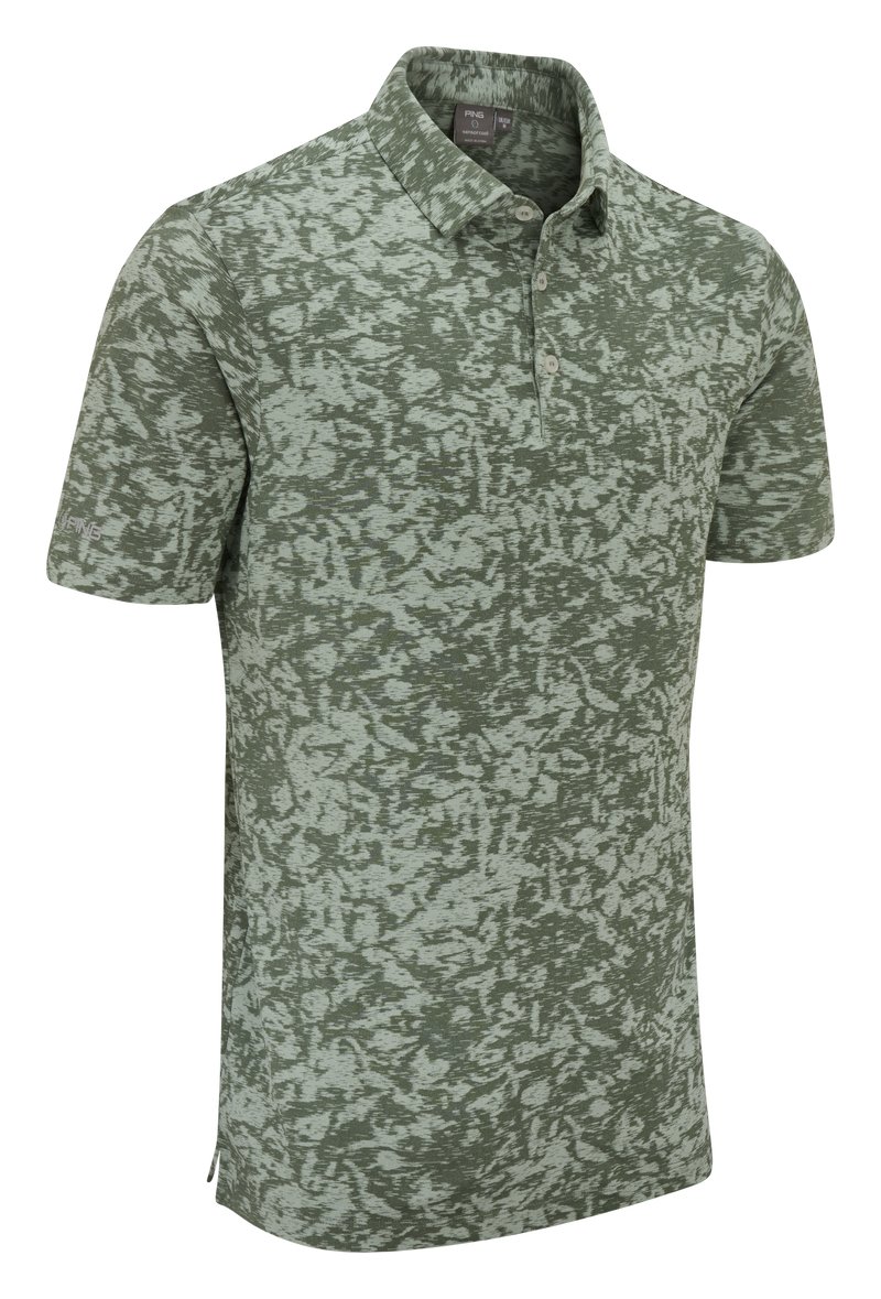 PING Marek Camo Jacquard Herren Polo, Jade Multi