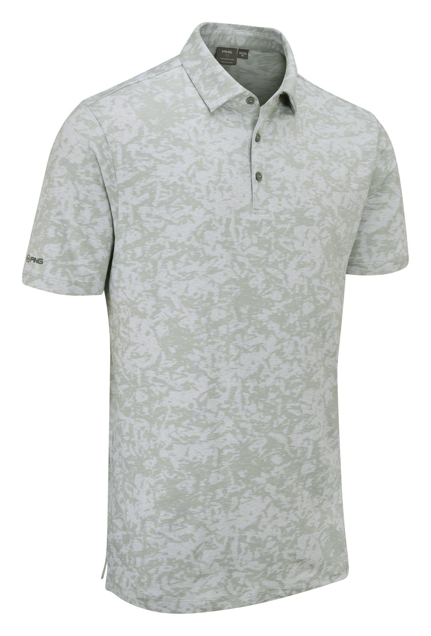 PING Marek Camo Jacquard Herren Polo, silver multi