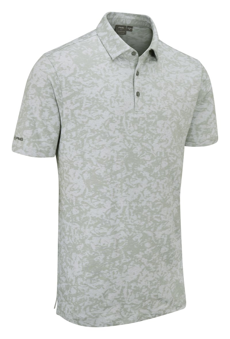 PING Marek Camo Jacquard Herren Polo, silver multi