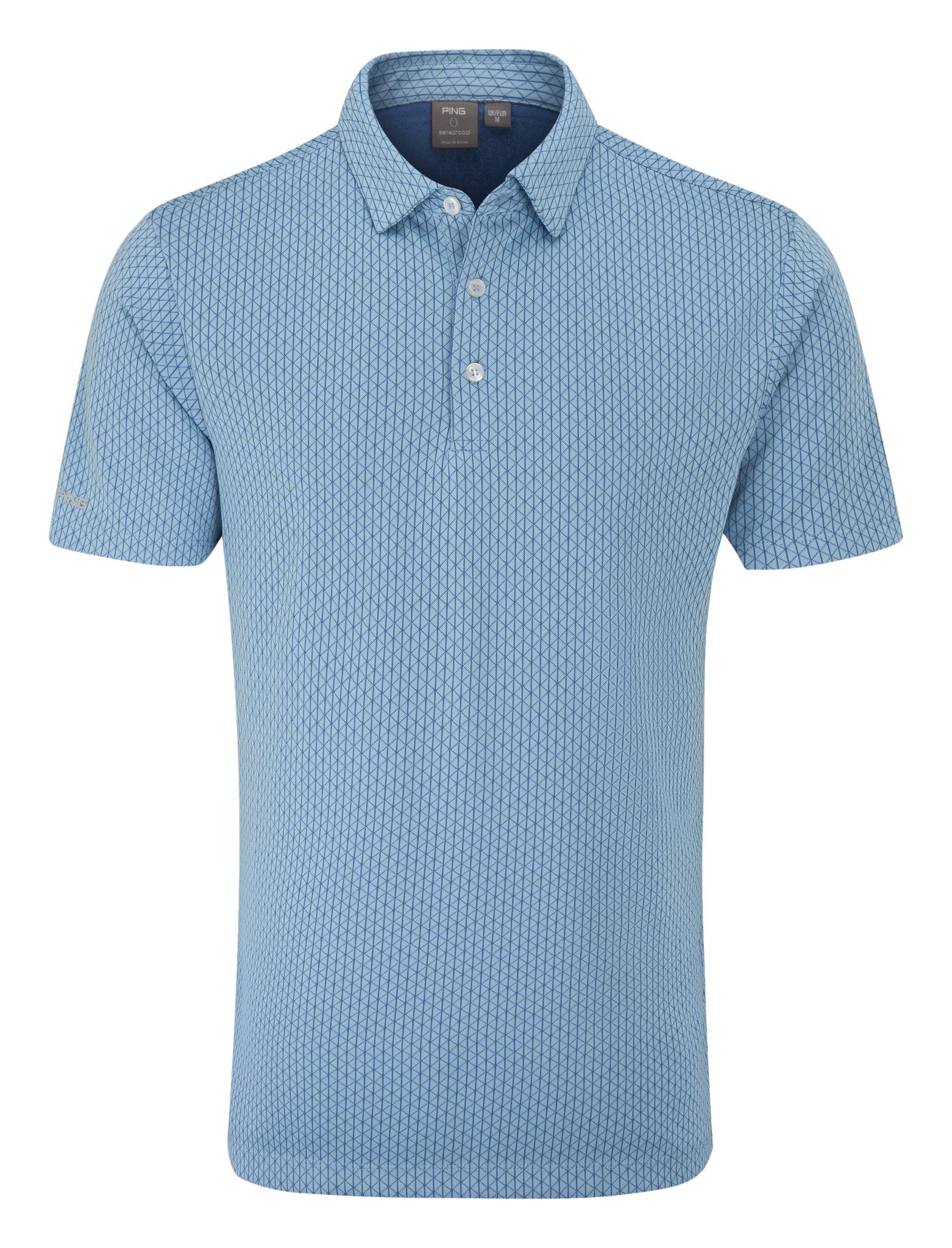 PING Hershel Herren Polo, dusty blue multi